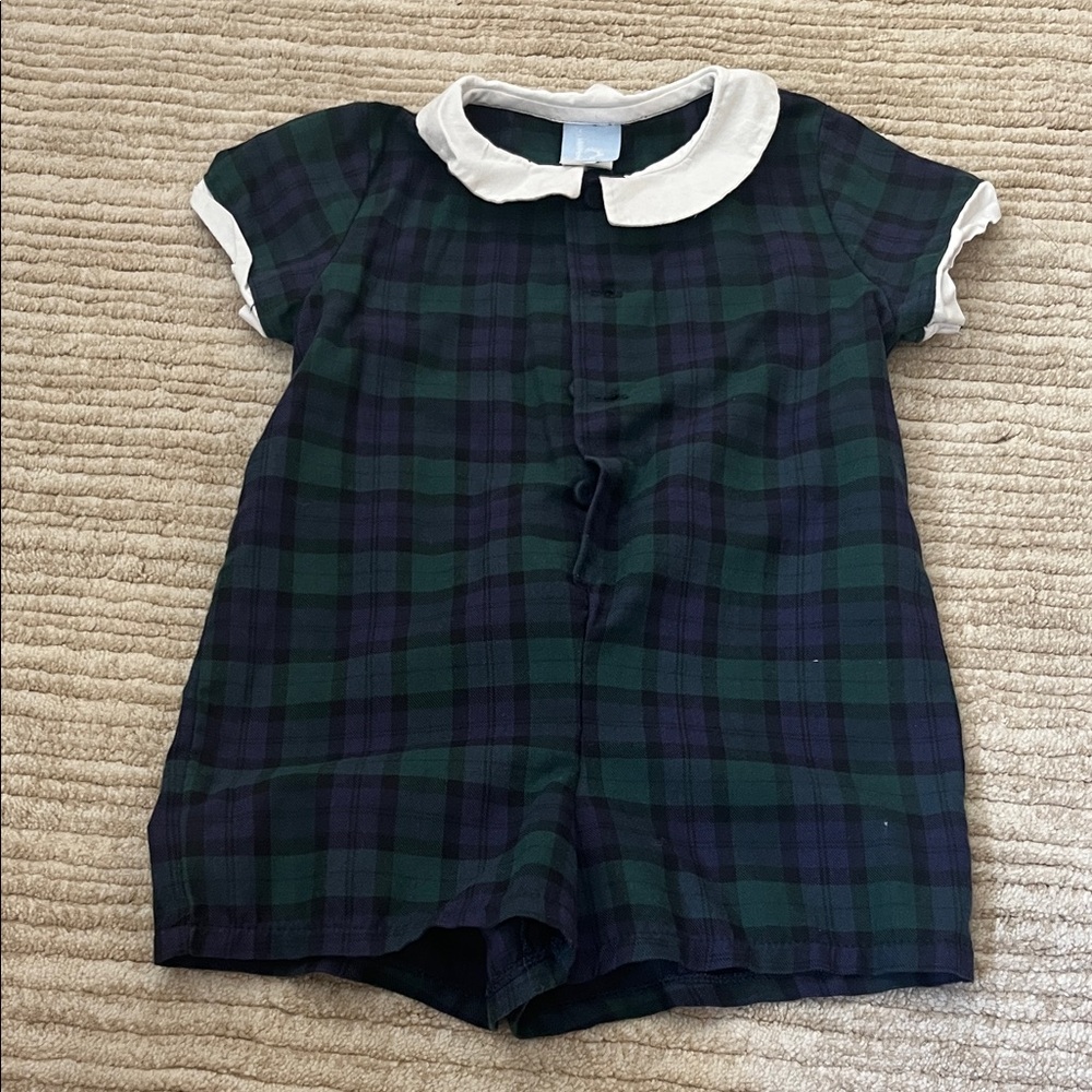 bella bliss Green and Navy Plaid One Piece 3T black watch flannel